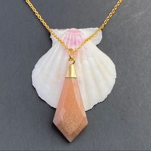 Sunstone Gemstone Gold Pendant Necklace